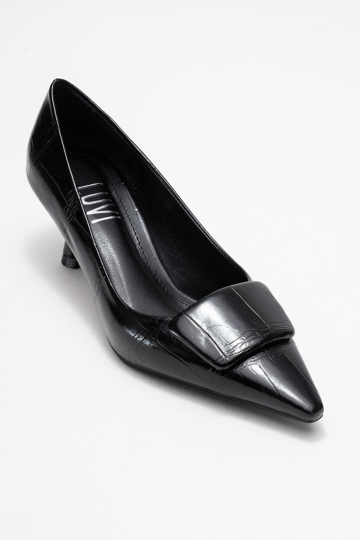 Marcia - Zapato de Tacón con Hebilla Estampado Negro (Mujer)