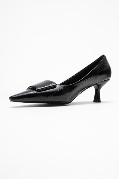 Marcia - Zapato de Tacón con Hebilla Estampado Negro (Mujer)