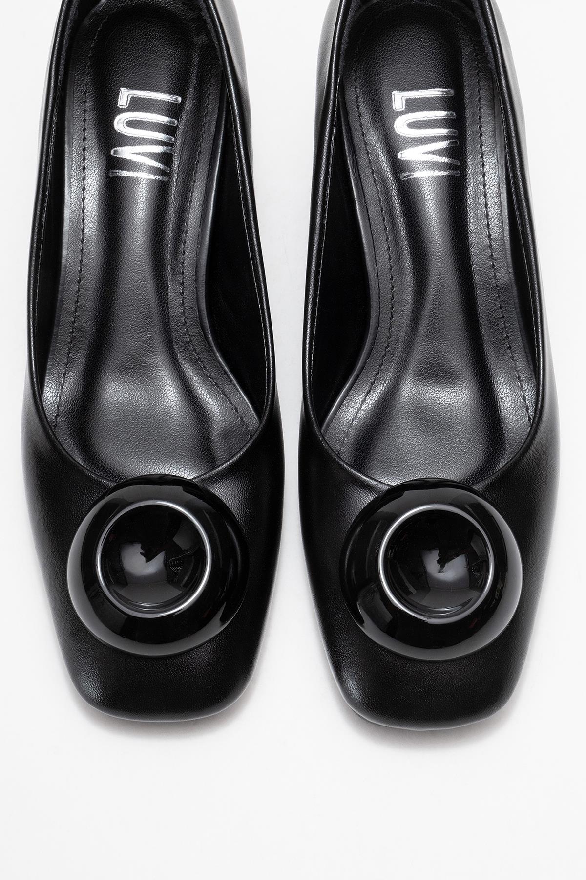 Mila - Zapatos de tacón de bloque con hebilla cuadrada y punta cuadrada (Mujer)