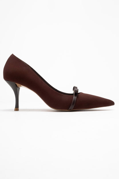Annie - Zapato de tacón con lazo marrón (Mujer)
