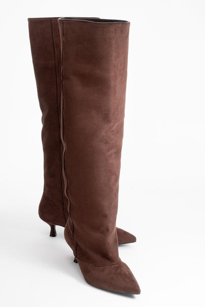 Zach - Bota alta de ante marrón (Mujer)