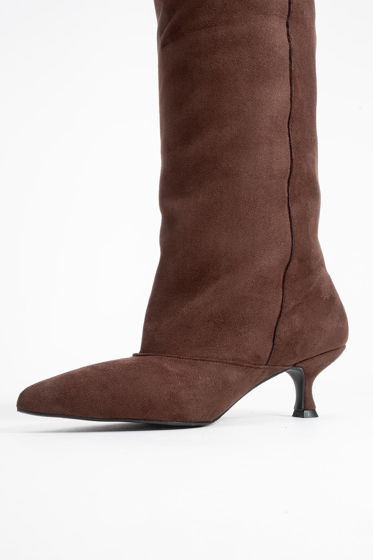 Zach - Bota alta de ante marrón (Mujer)