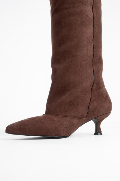 Zach - Bota alta de ante marrón (Mujer)