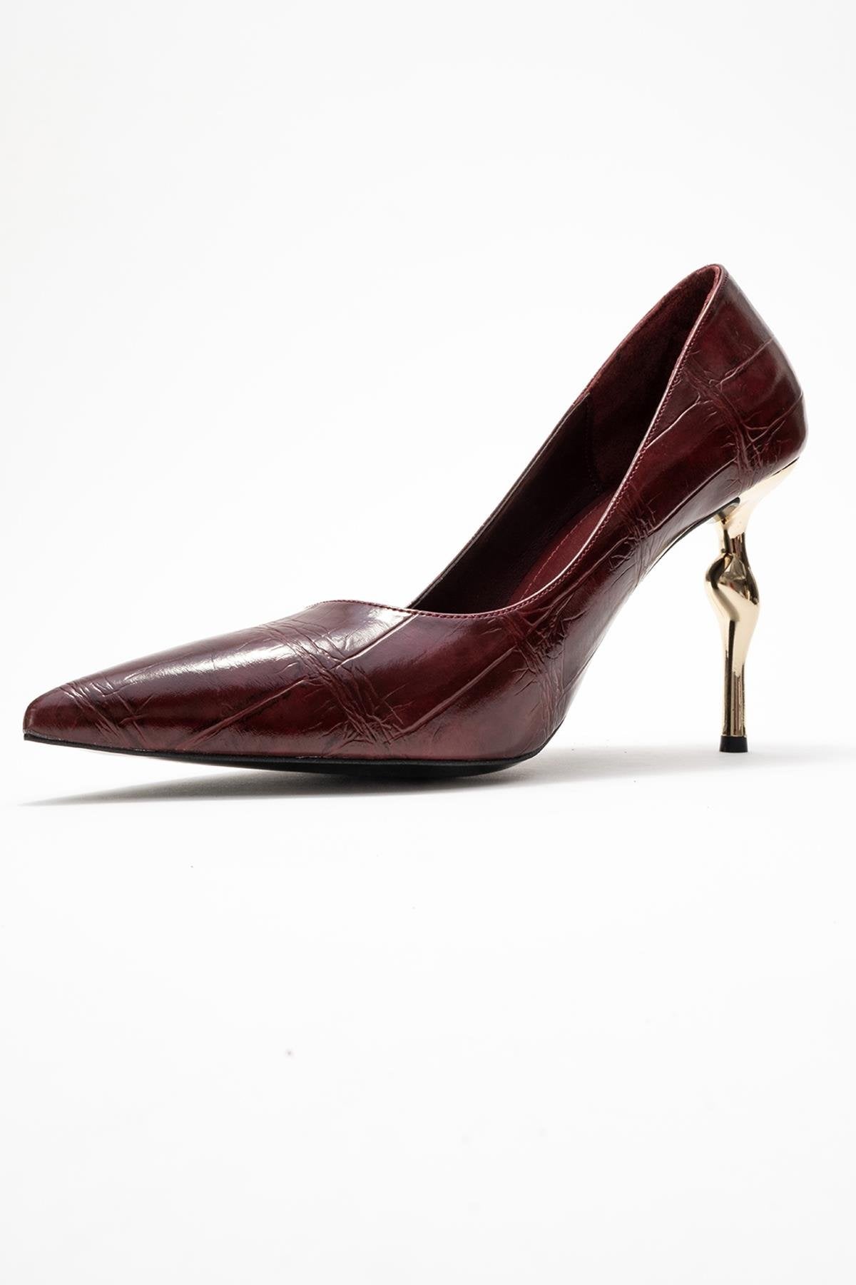 Hudson - Zapato de tacón con punta y estampado burdeos (Mujer)