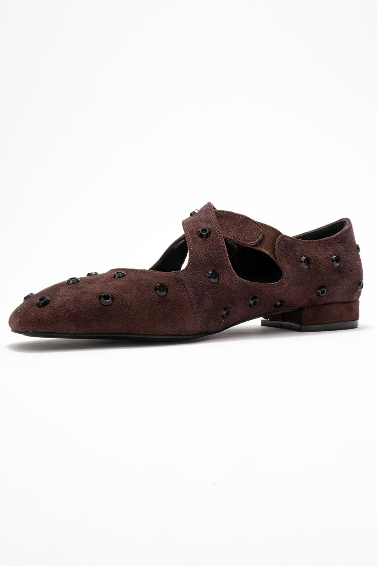 Addison - Brown Suede Cross Strap Mary Jane Shoes (Women)