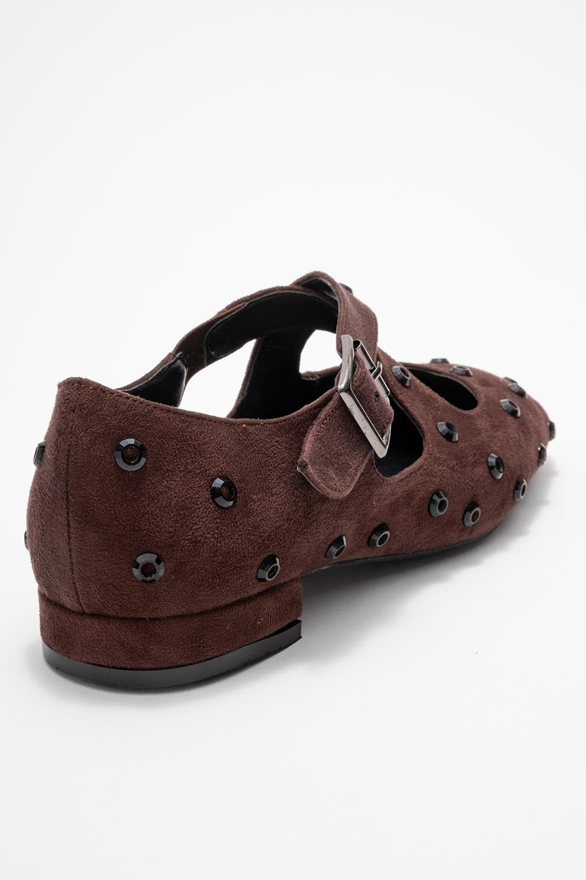 Addison - Brown Suede Cross Strap Mary Jane Shoes (Women)