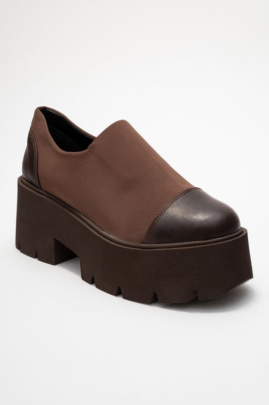 Grena - Brown Platform Slip On Shoes (Women)