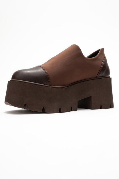 Grena - Zapatos sin cordones de plataforma marrones (Mujer)