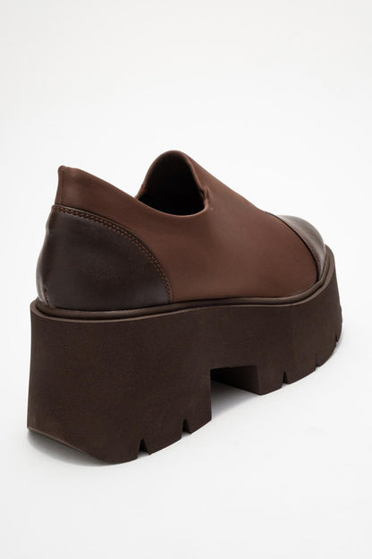 Grena - Zapatos sin cordones de plataforma marrones (Mujer)