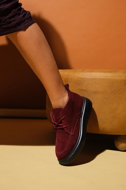 Lilya - Burgundy Suede Leather Chukka Boot (Women)