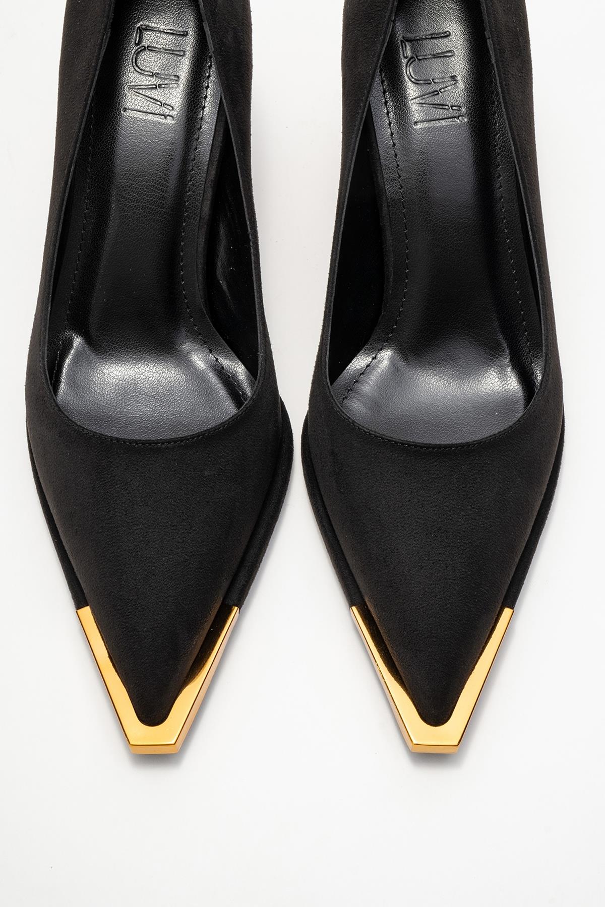 Liora - Zapatilla de tacón de aguja de ante negro (Mujer)