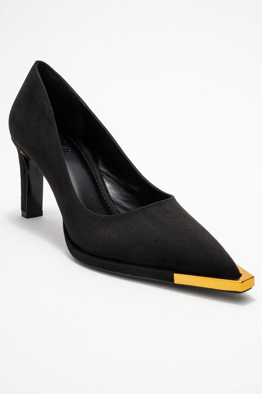 Liora - Zapatilla de tacón de aguja de ante negro (Mujer)