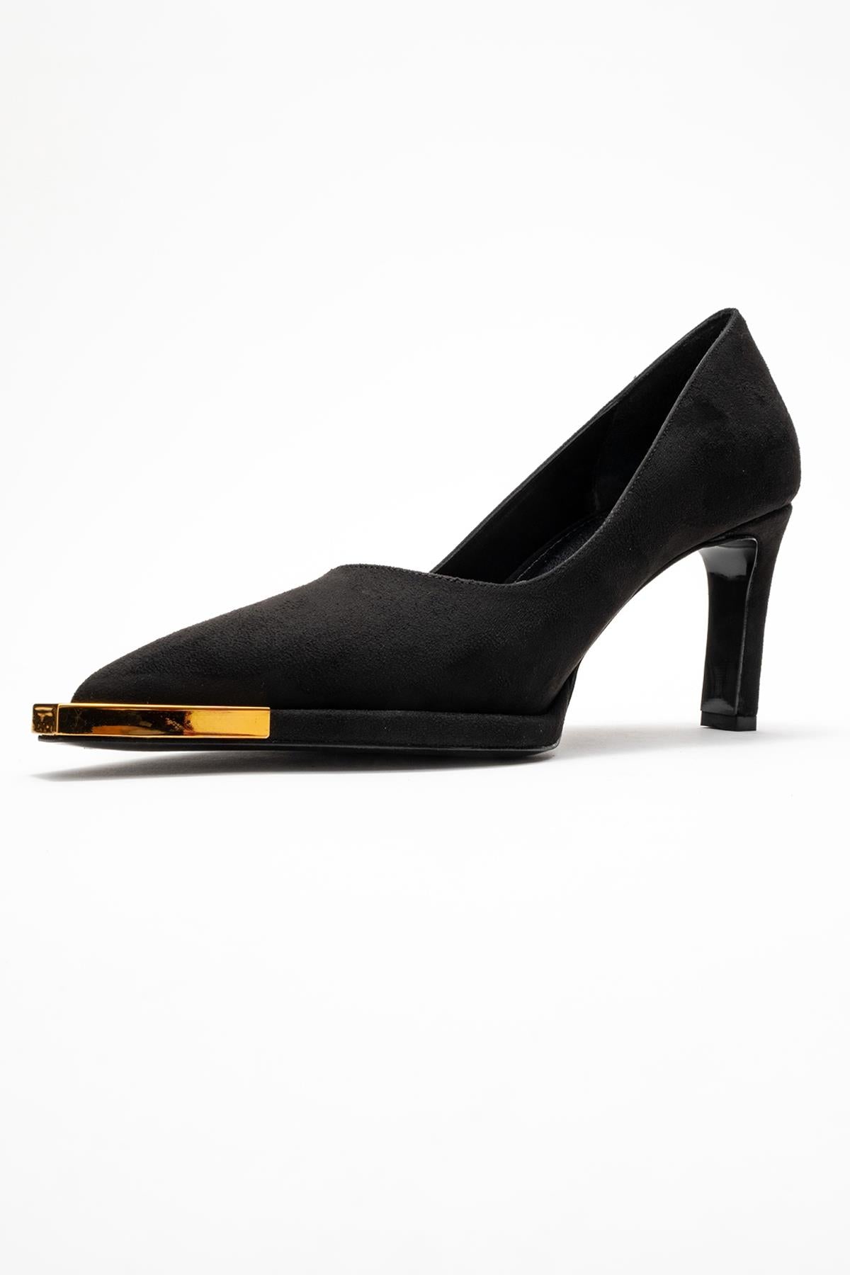 Liora - Zapatilla de tacón de aguja de ante negro (Mujer)