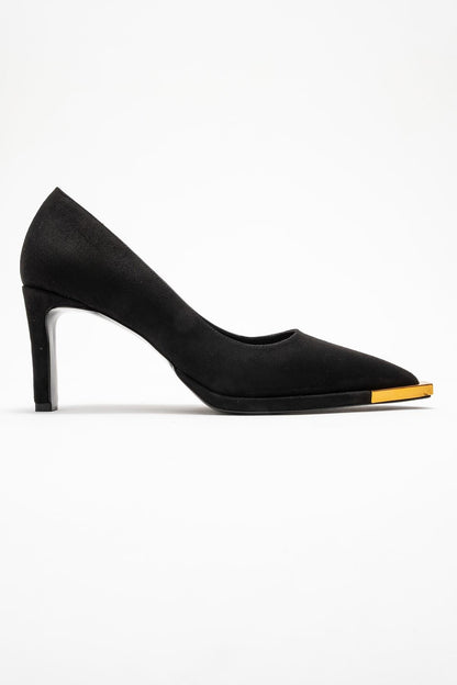 Liora - Zapatilla de tacón de aguja de ante negro (Mujer)