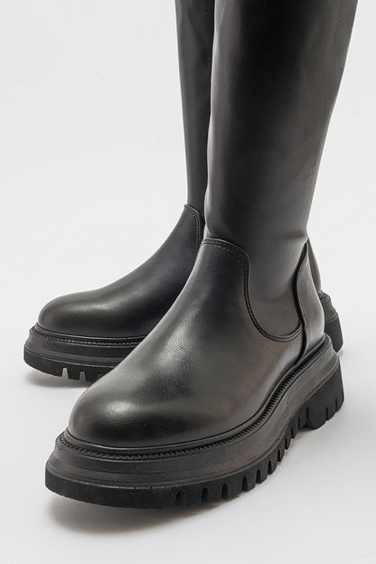 Henin - Bota elástica negra (Mujer)