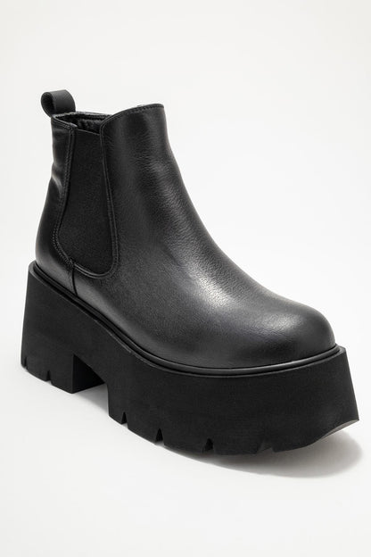 Clen - Botín Chelsea de Cuero Negro (Mujer)