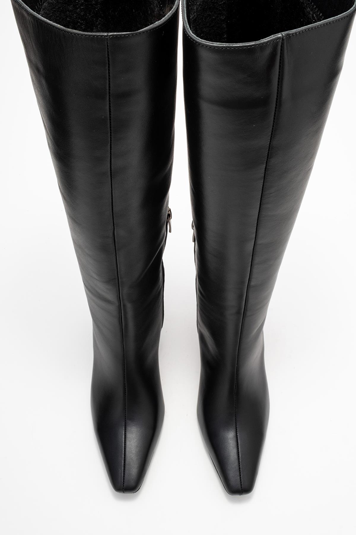Lume - Bota Alta de Cuero Negro (Mujer)