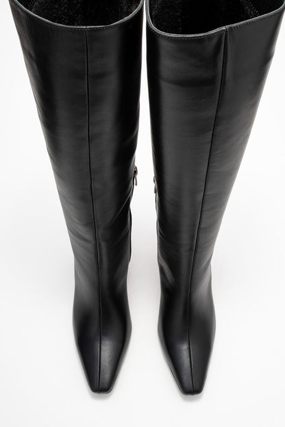 Lume - Bota Alta de Cuero Negro (Mujer)