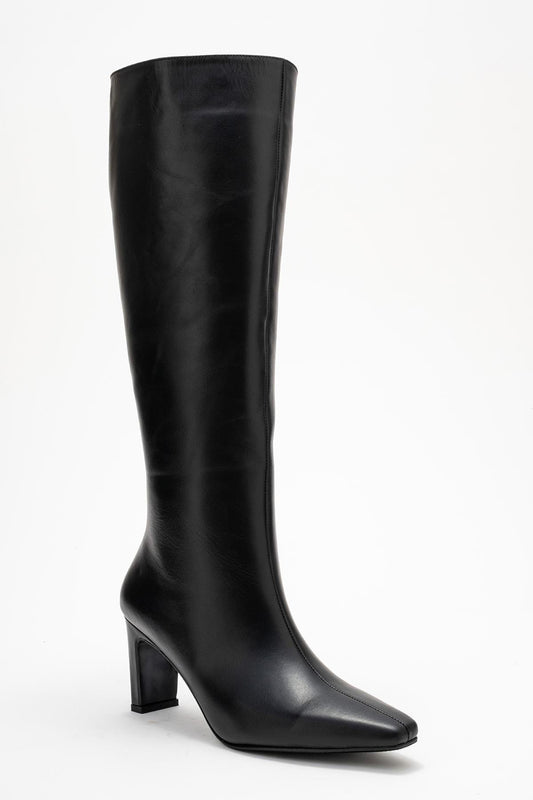 Lume - Bota Alta de Cuero Negro (Mujer)