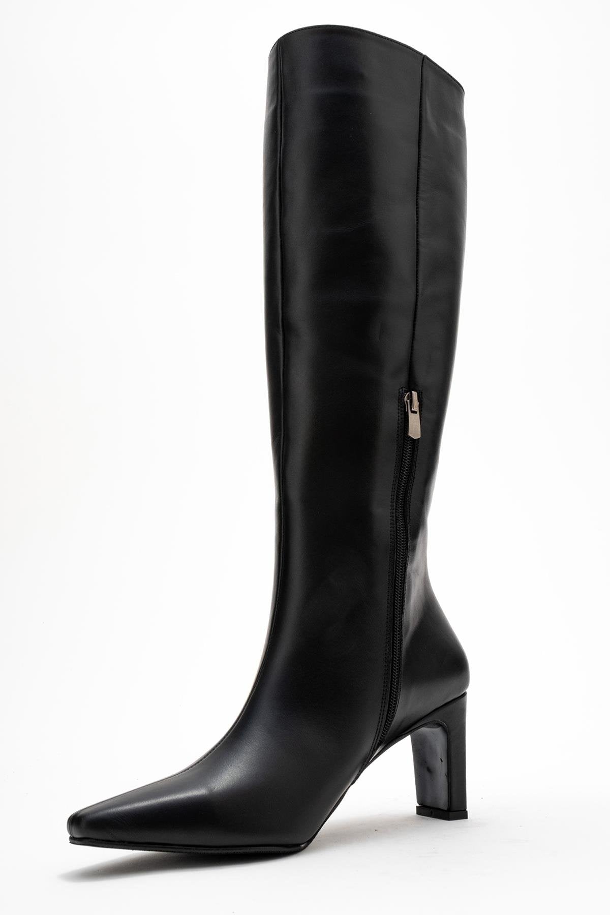 Lume - Bota Alta de Cuero Negro (Mujer)