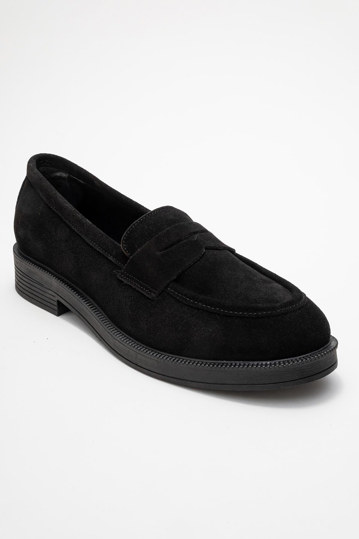 Bree - Mocasines de plataforma de cuero de ante negro (Mujer)