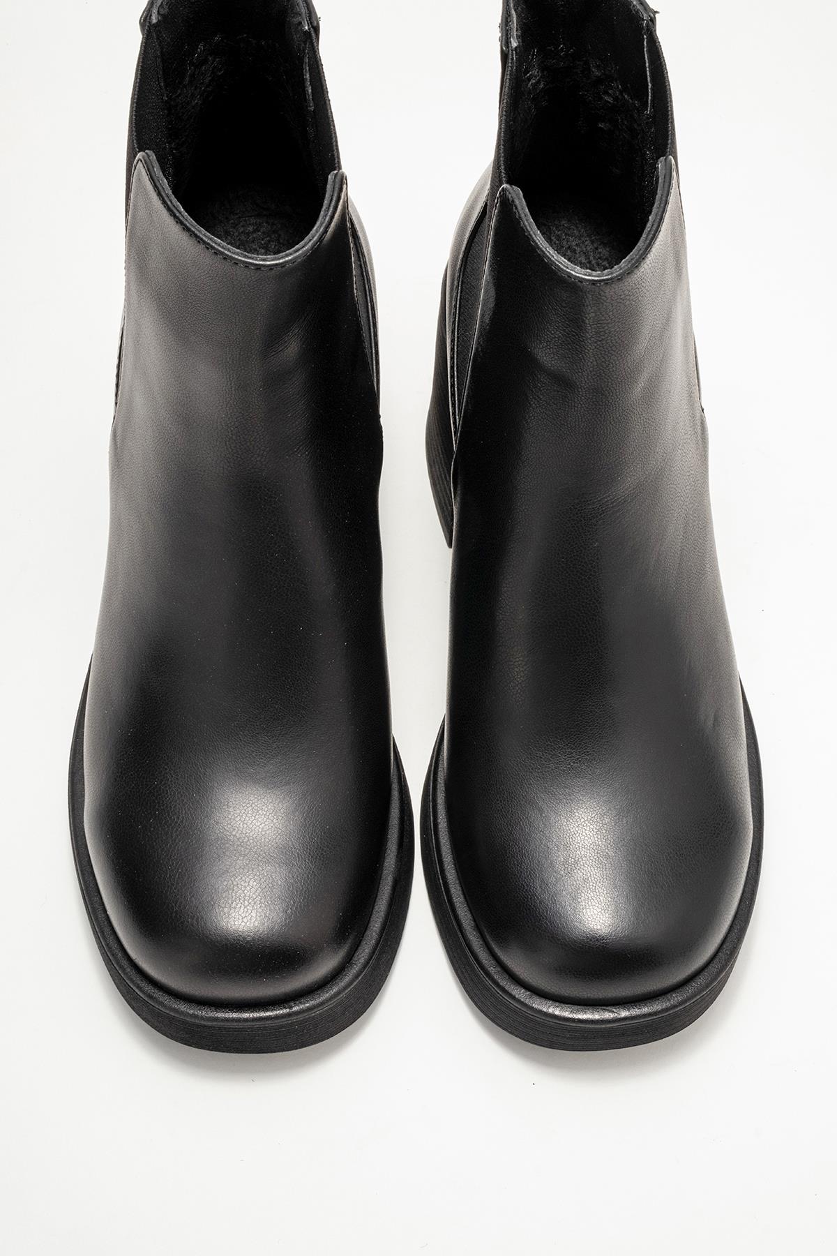 Lysa - Bota de plataforma de cuero negro (Mujer)