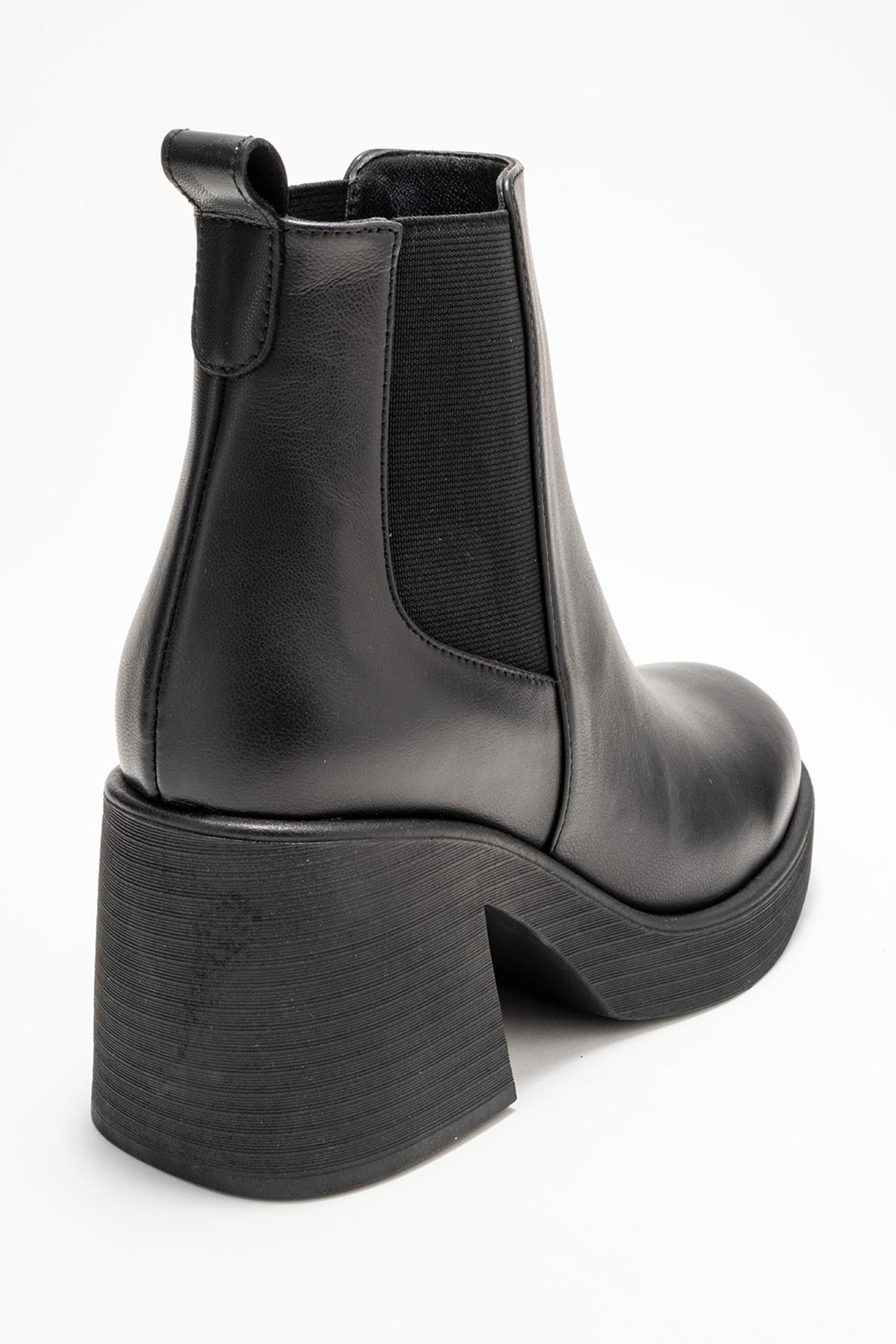 Lysa - Bota de plataforma de cuero negro (Mujer)