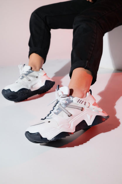 Maggie - Zapatillas deportivas blancas y azul marino (mujer)