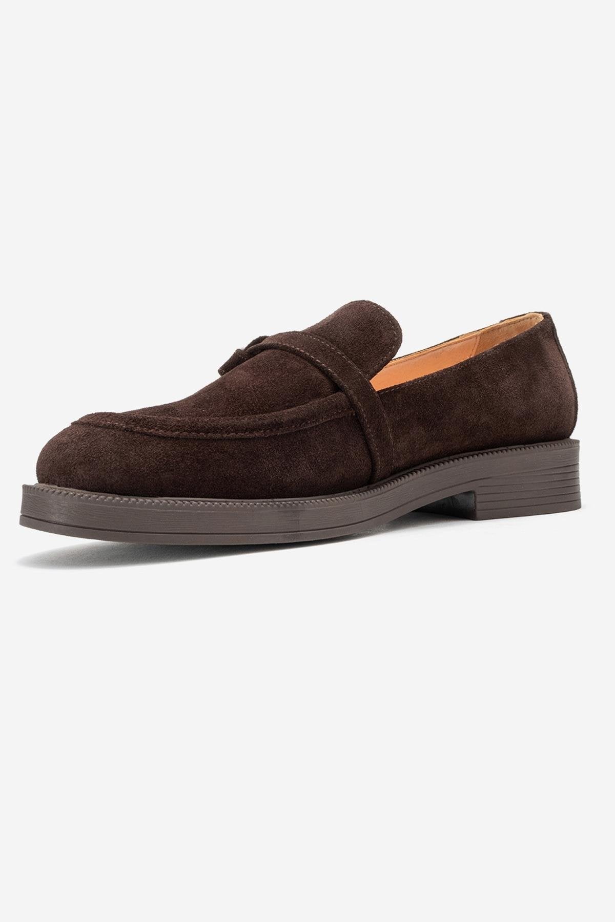 Galea - Brown Suede Buckled Leather Loafers (Women)