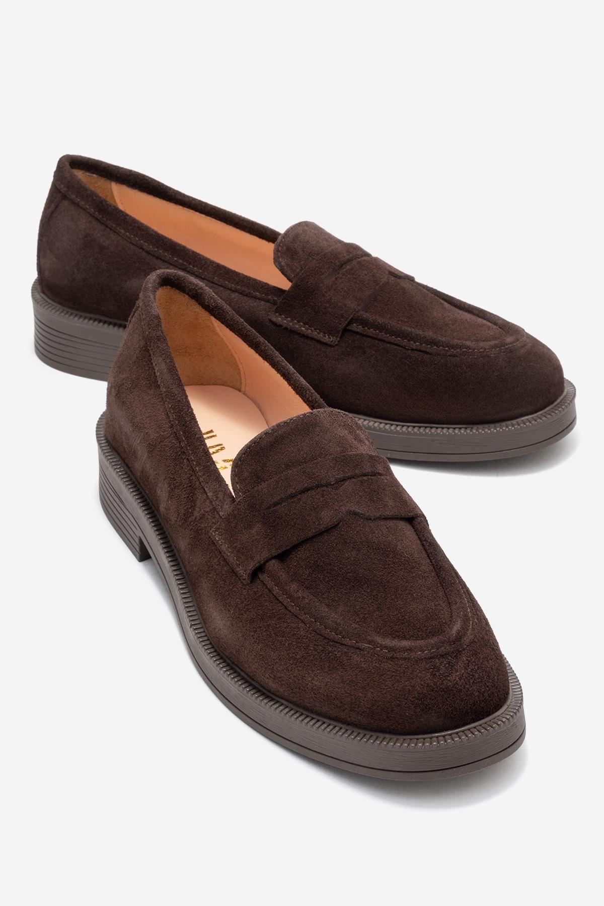 Bree - Mocasines de plataforma de cuero marrón (mujer)