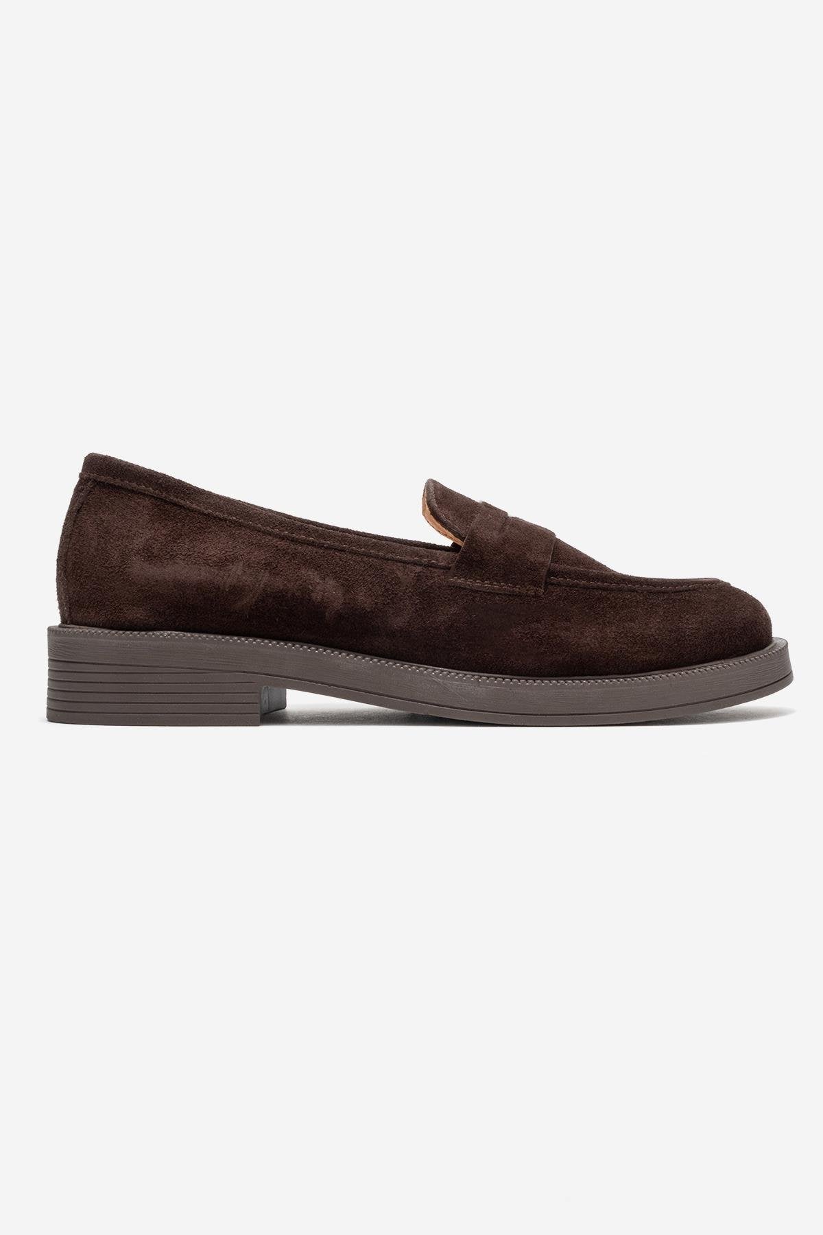 Bree - Mocasines de plataforma de cuero marrón (mujer)