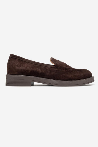 Bree - Mocasines de plataforma de cuero marrón (mujer)