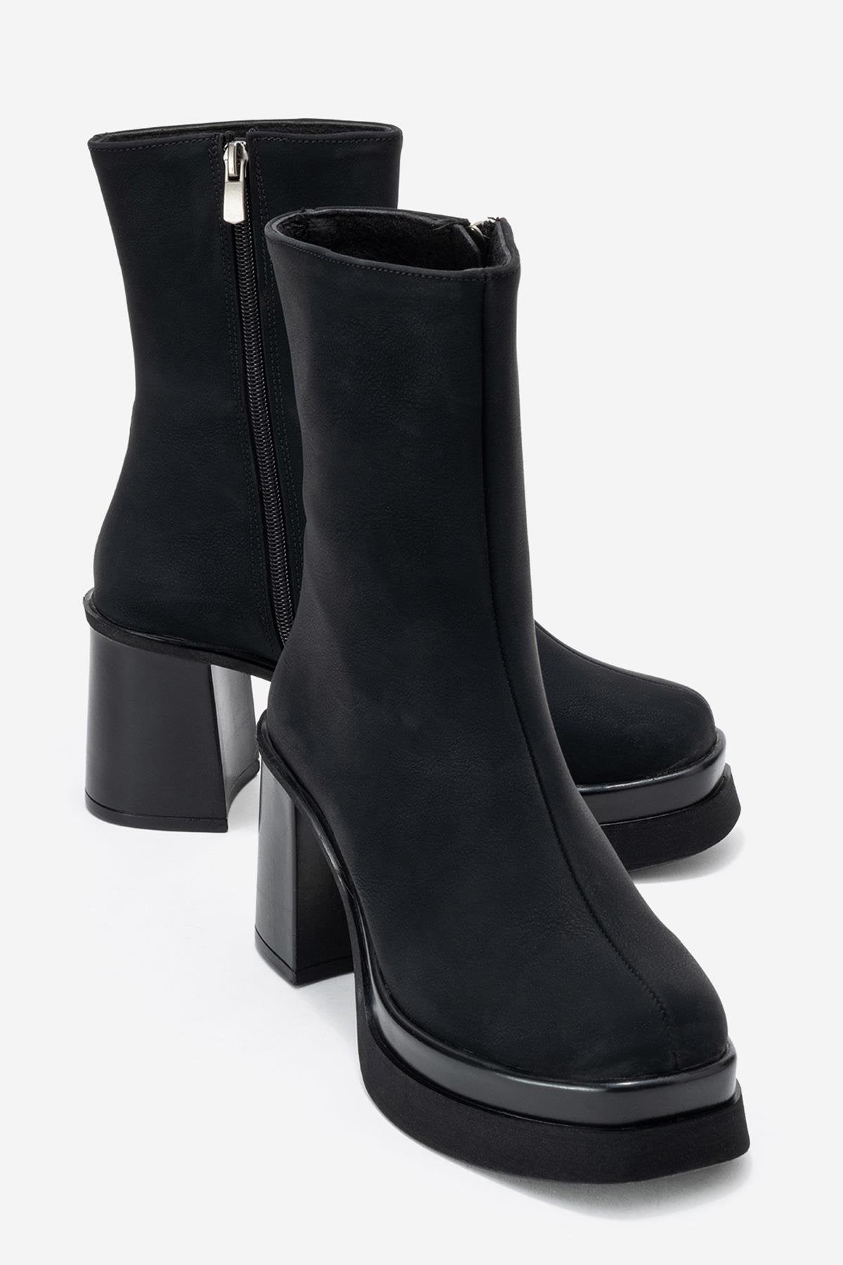 Valen - Bota de tacón de plataforma negra (mujer)
