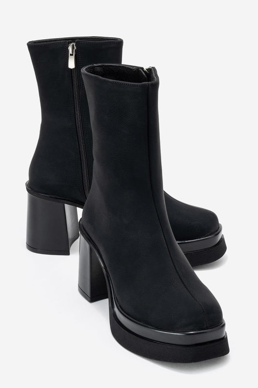Valen - Bota de tacón de plataforma negra (mujer)