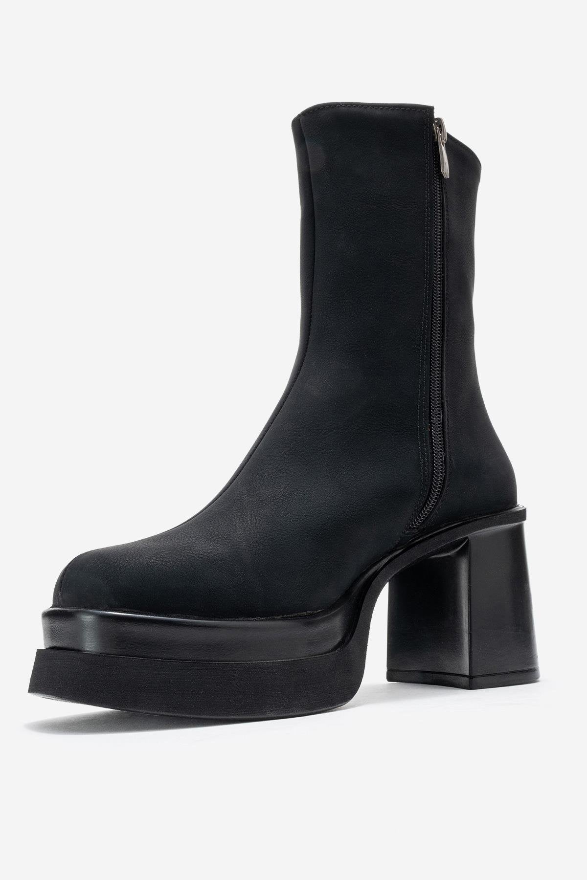 Valen - Bota de tacón de plataforma negra (mujer)