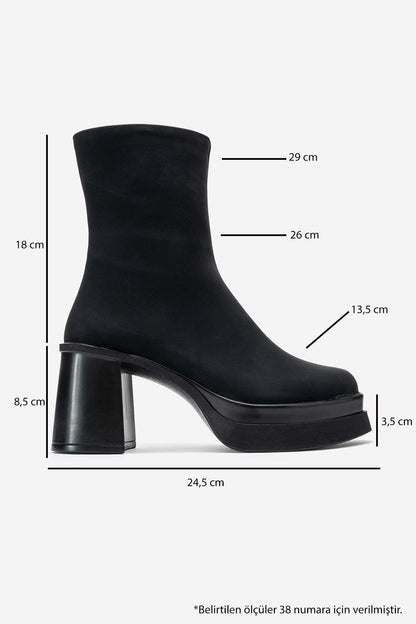 Valen - Bota de tacón de plataforma negra (mujer)