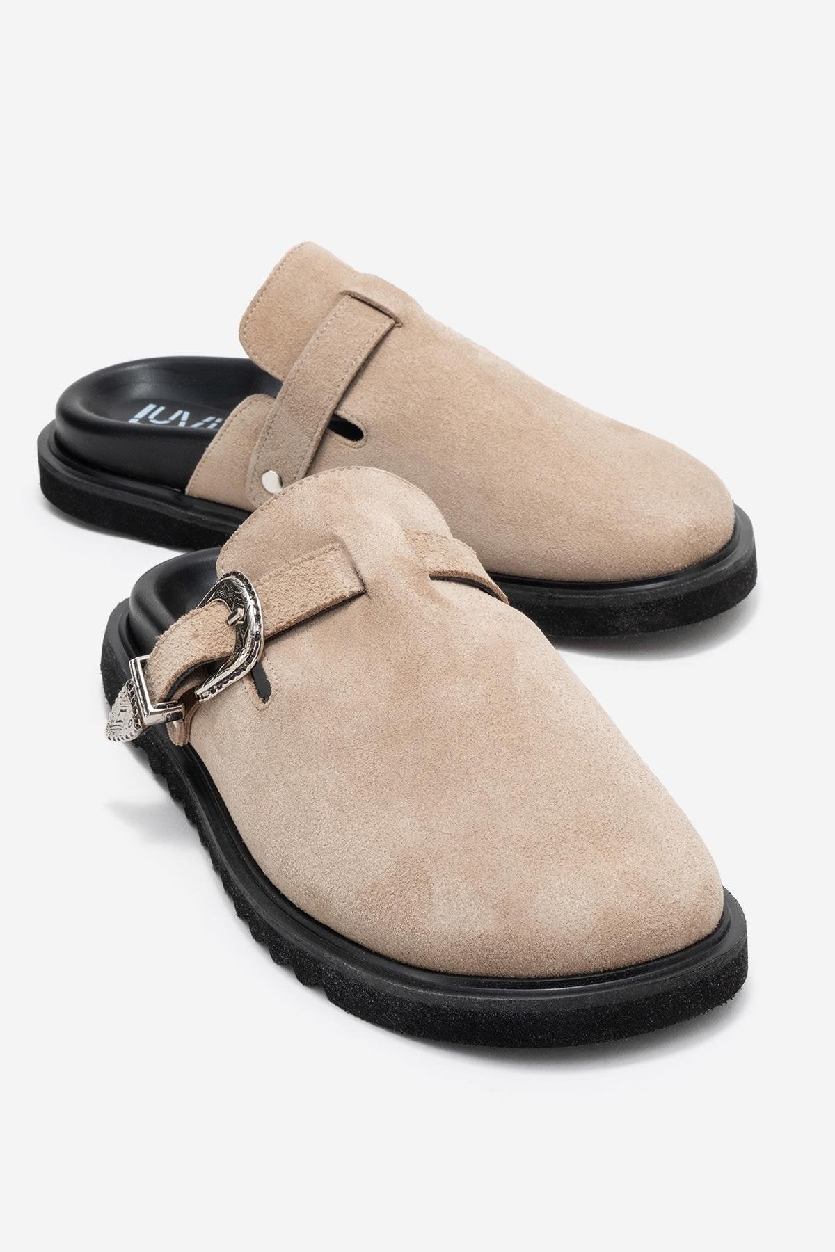Vesta - Mula de cuero beige (Mujer)