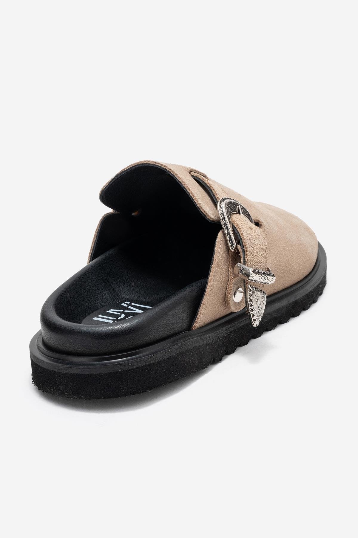 Vesta - Mula de cuero beige (Mujer)
