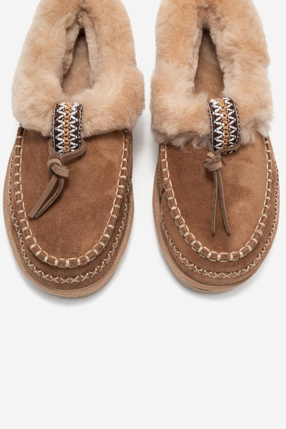 Noriel - Pantuflas Mocasín de Ante Cognac (Mujer)
