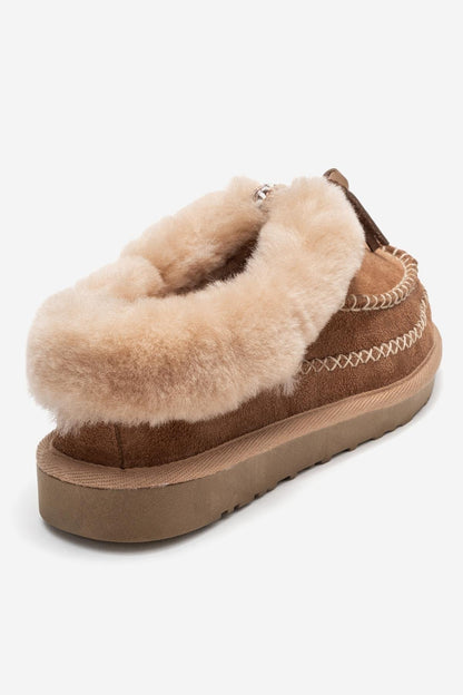 Noriel - Pantuflas Mocasín de Ante Cognac (Mujer)