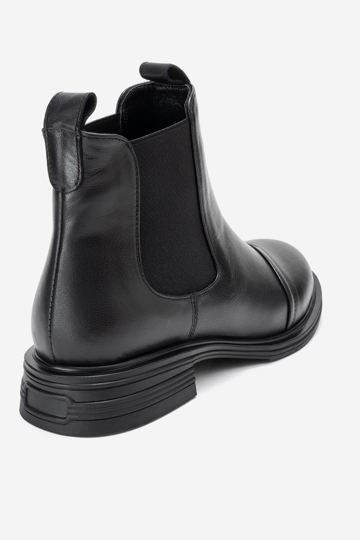 Sidney - Bota Chelsea de cuero negro con hebillas (Mujer)