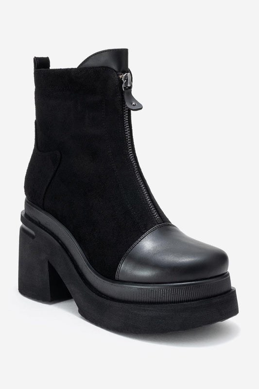 Ardenne - Black Platform Zip Boot (Women)
