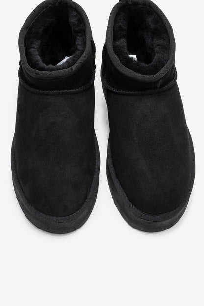 Veyra - Black Suede Leather Platform Ankle Boot (Women)