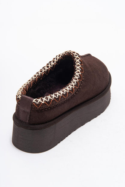 Avelia - Pantuflas de invierno de ante marrón (mujer)