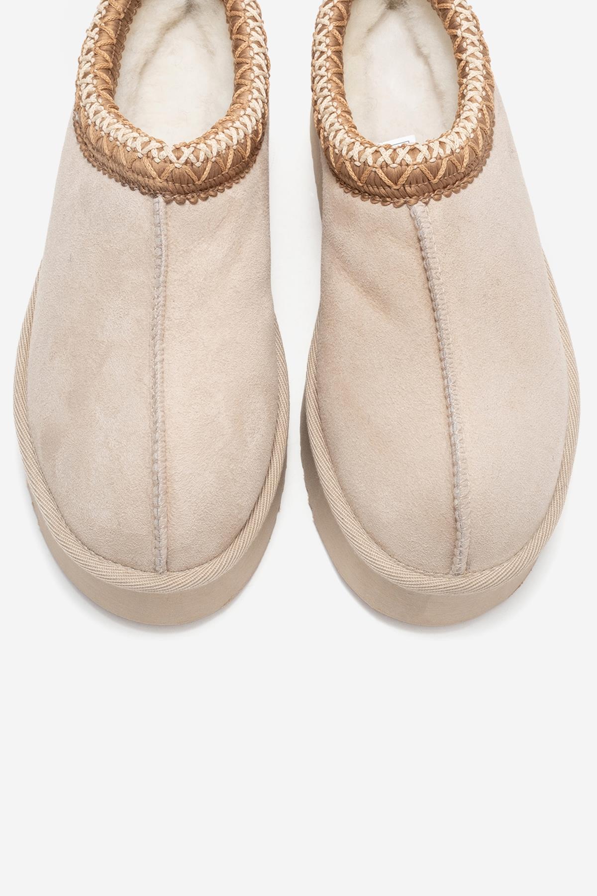 Avelia - Pantuflas de invierno de ante beige (mujer)