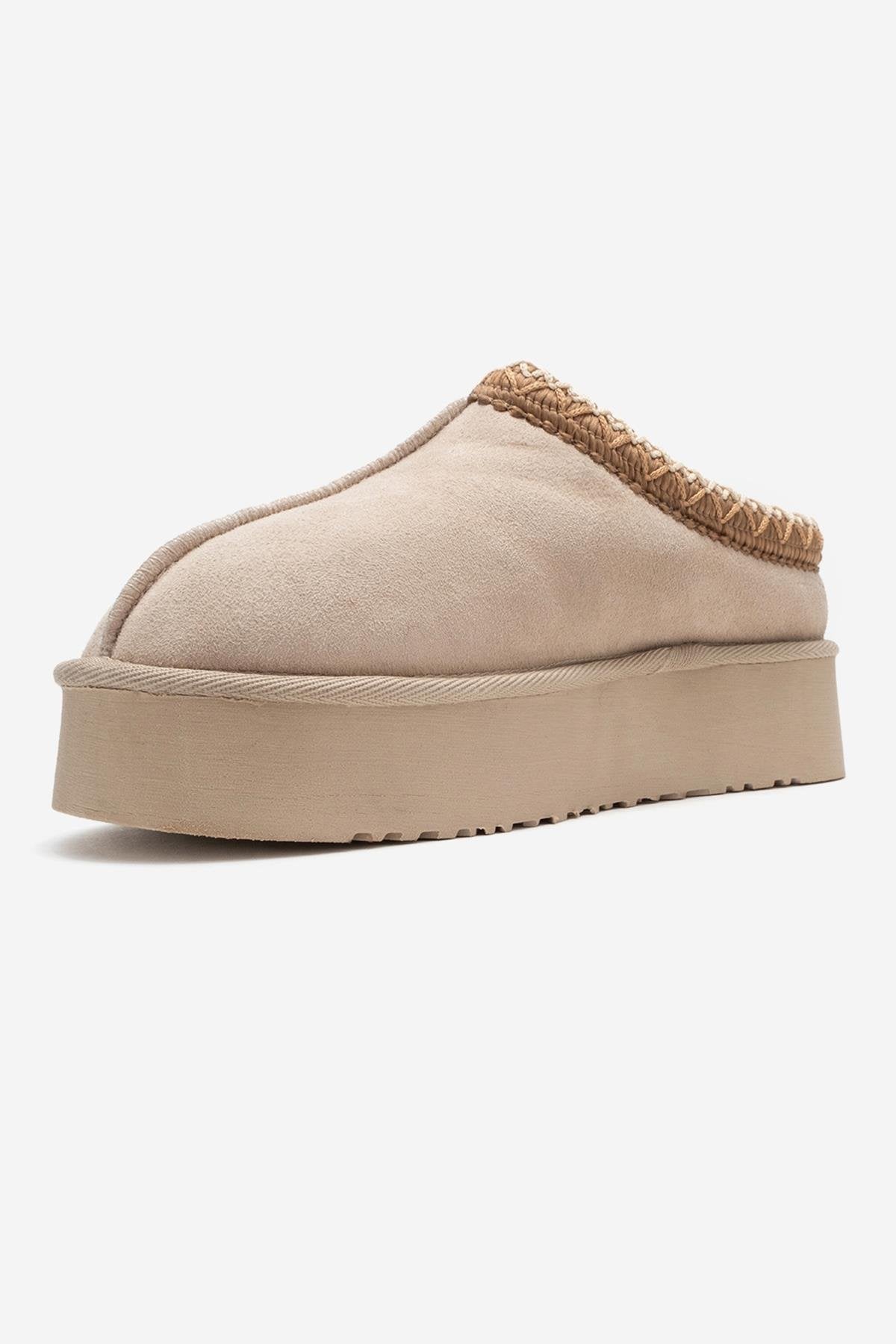Avelia - Pantuflas de invierno de ante beige (mujer)