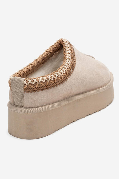 Avelia - Pantuflas de invierno de ante beige (mujer)