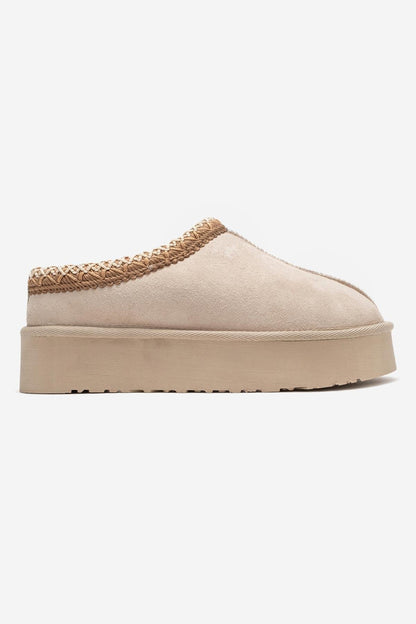 Avelia - Pantuflas de invierno de ante beige (mujer)