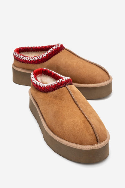 Avelia - Pantuflas de invierno de ante coñac (mujer)