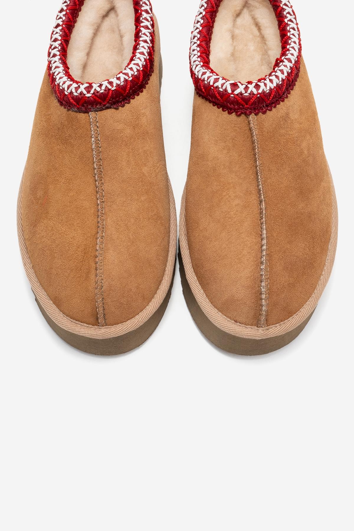 Avelia - Pantuflas de invierno de ante coñac (mujer)